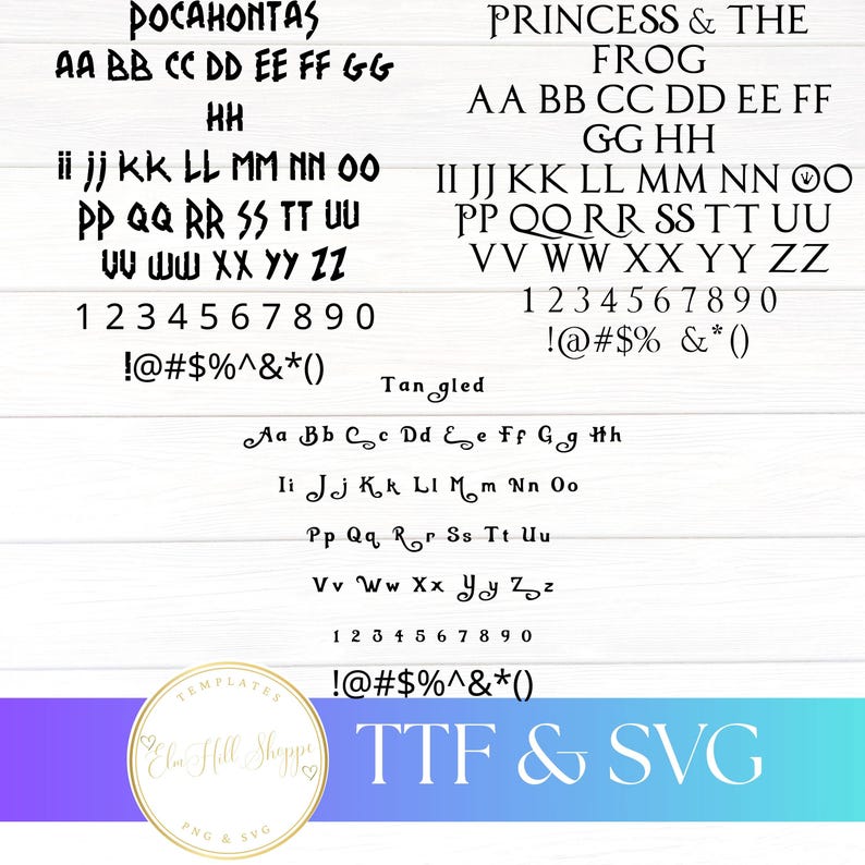 Cartoon Font Bundle SVG TTF Cricut Silhouette Cutting Canva Invitation ...