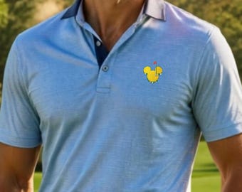 Mouse Golf Unisex Pique Polo Shirt (Embroidery)