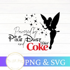 Lustige magische Fee PNG SVG Powered by Pixie Dust & Diet Soda Skurril Fee Zitat Design Sparkle Fee Clipart Digital Download png svg