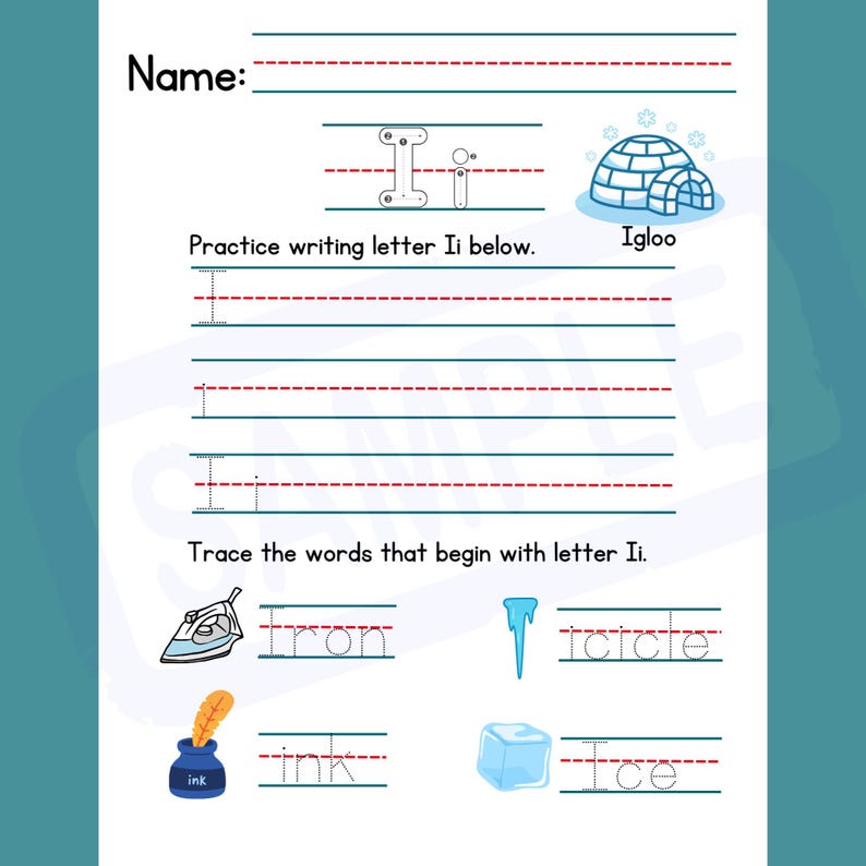 Alphabet Letter Writing Practice Tracing Worksheets: Handwriting ...