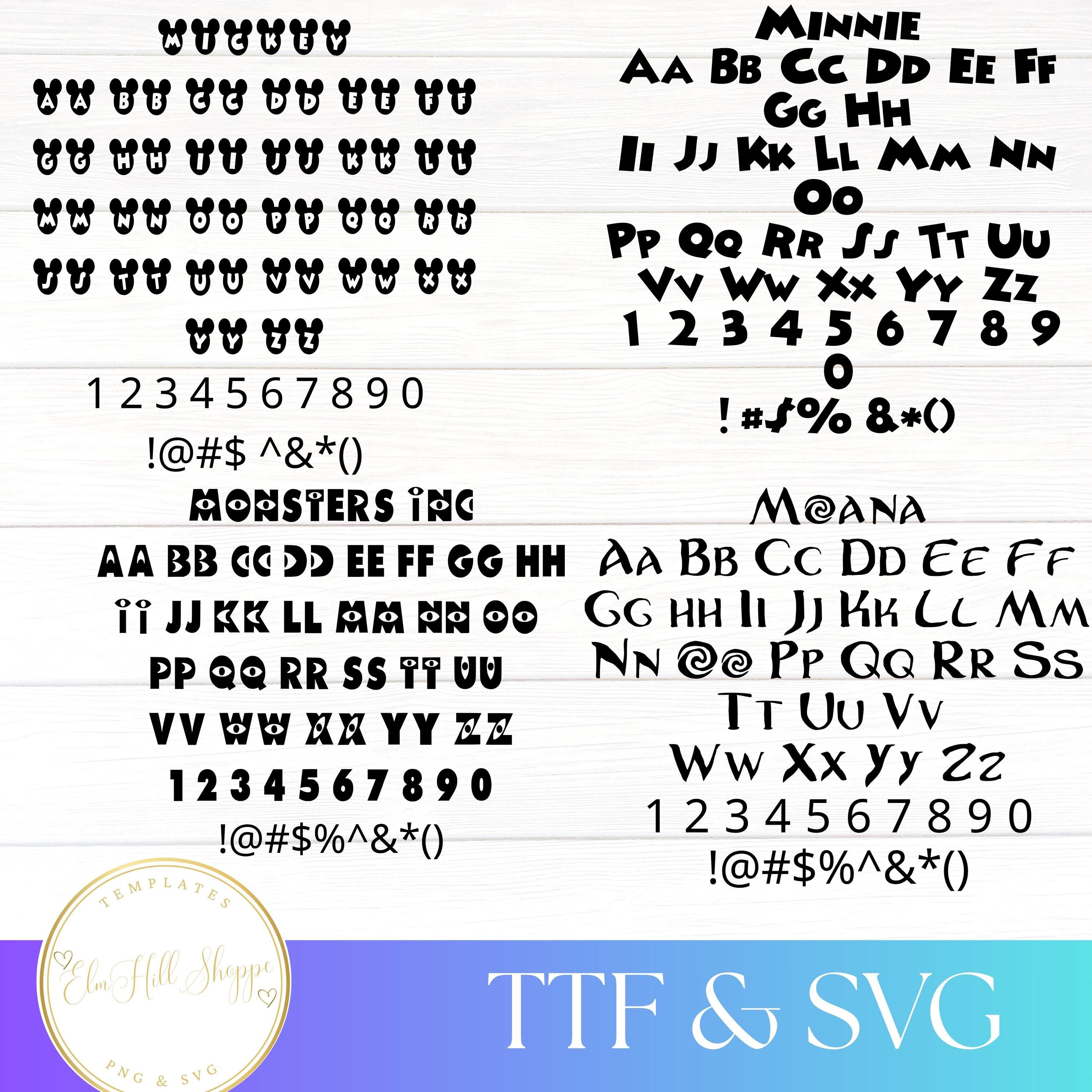 Cartoon Font Bundle SVG TTF Cricut Silhouette Cutting Canva Invitation ...