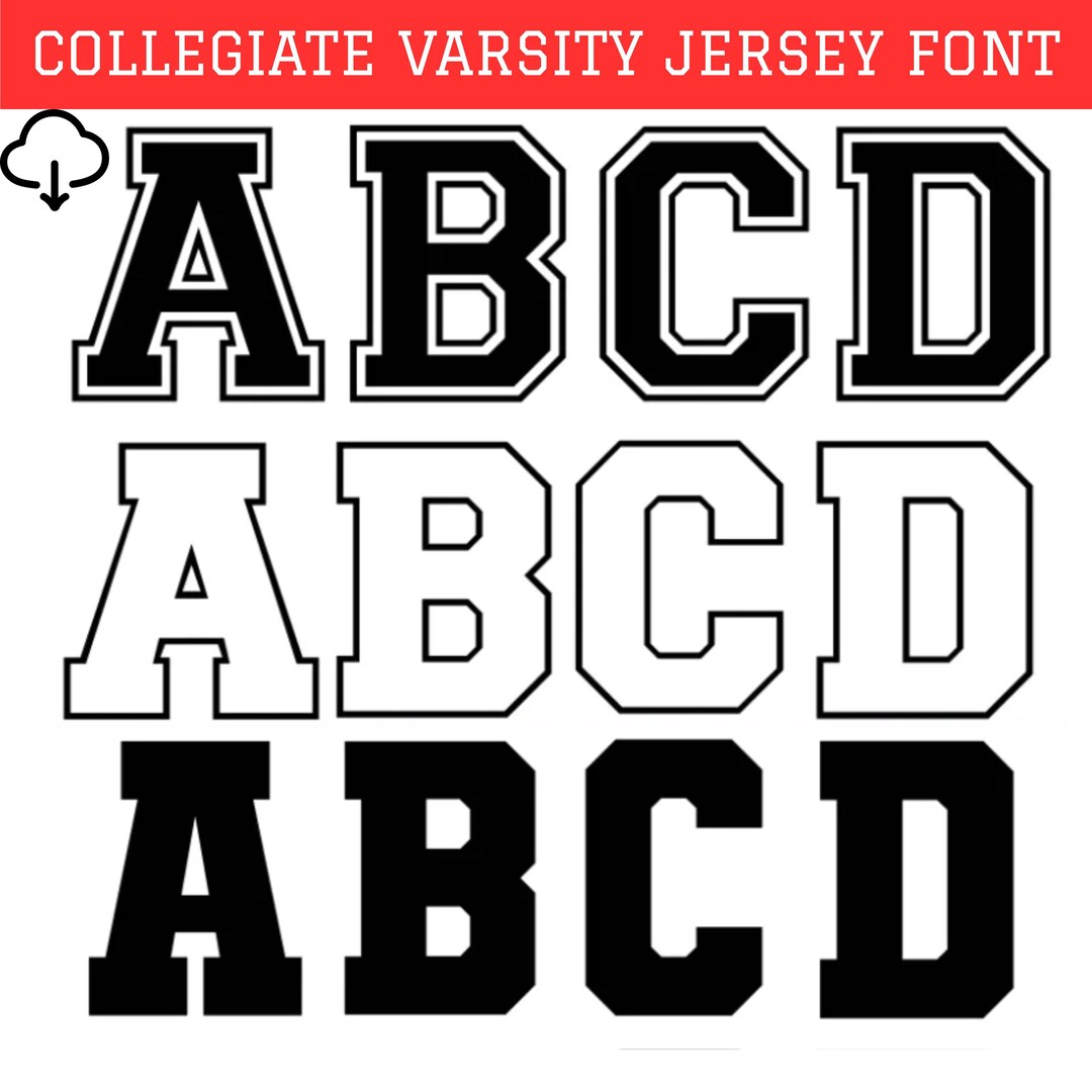 Varsity Font SVG, College Letter, Sports Alphabet (digital Download ...