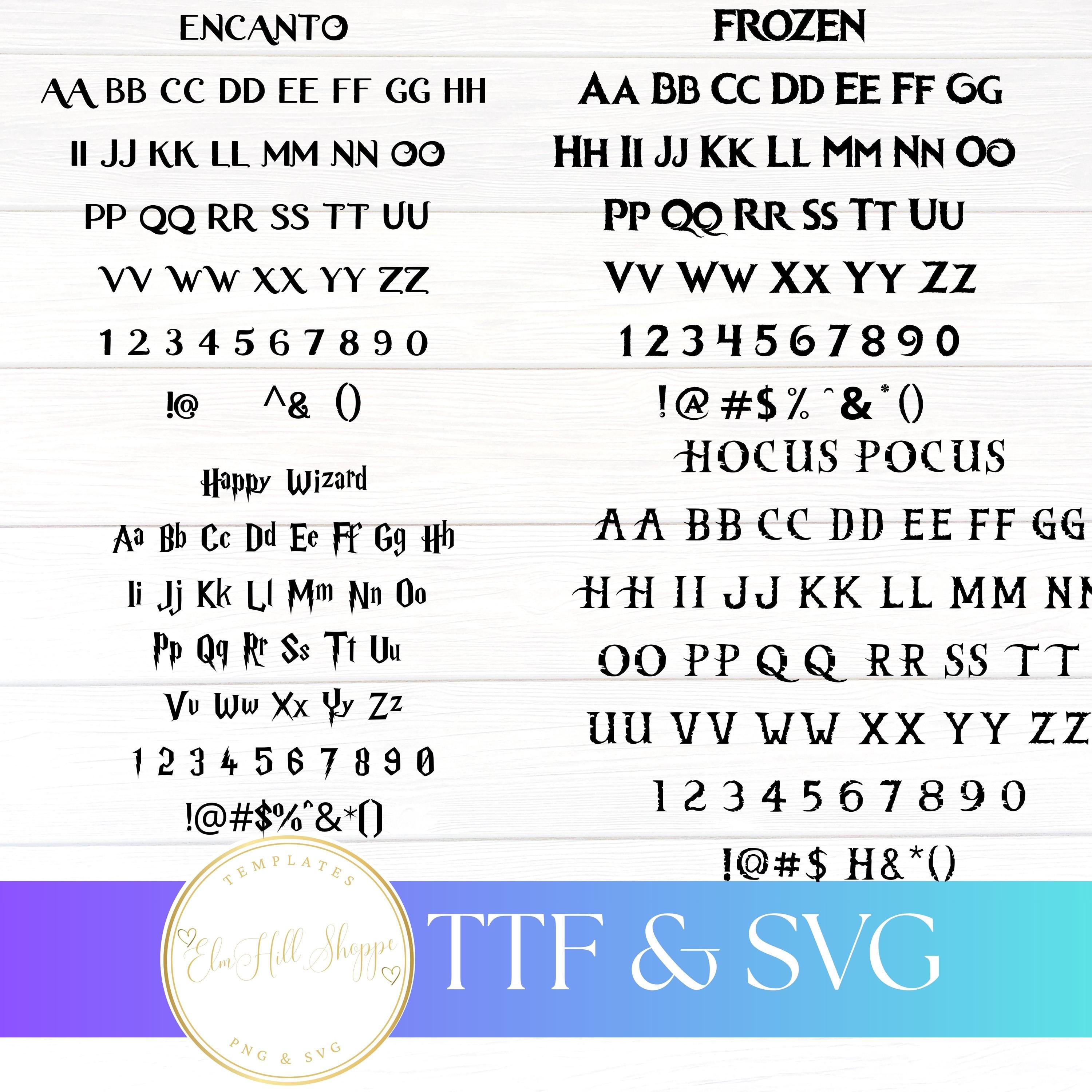 Cartoon Font Bundle SVG TTF Cricut Silhouette Cutting Canva Invitation ...