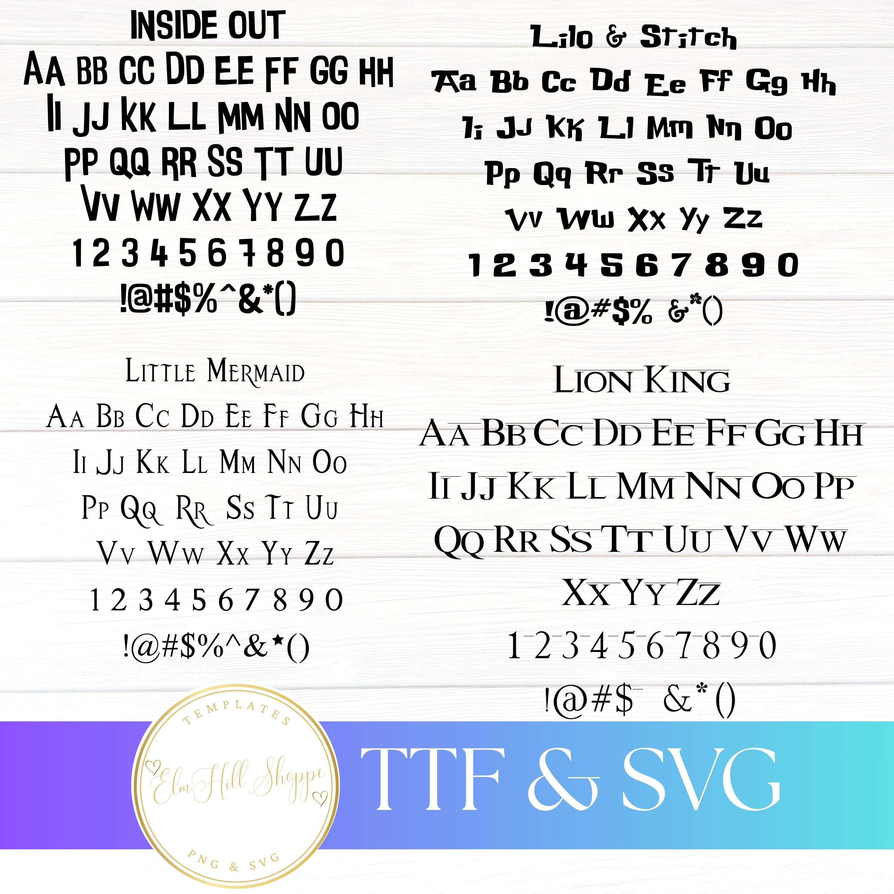 Cartoon Font Bundle SVG TTF Cricut Silhouette Cutting Canva Invitation ...