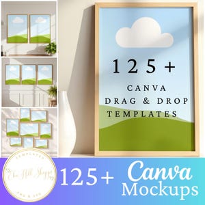 125+ Bright Clean Canva Frame Mockups Drag and Drop Canva Template, Wall Art Mockups