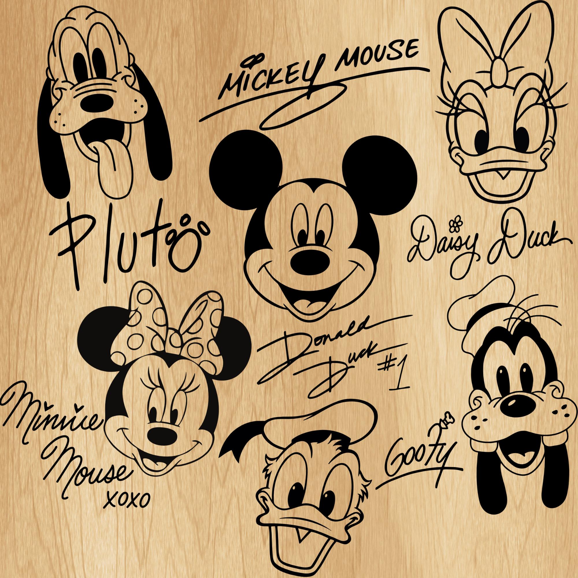 Mouse and Friends Autographs Svg Png, Dxf, Jpeg, Mouse Vinyl Cut File ...