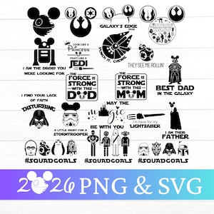 PNG SVG Bundle May The 4th Be With You Galaxy Adventure | Space Rebel Sci-Fi Droid Laser Sword Designs | Galactic Movie Inspired Graphics