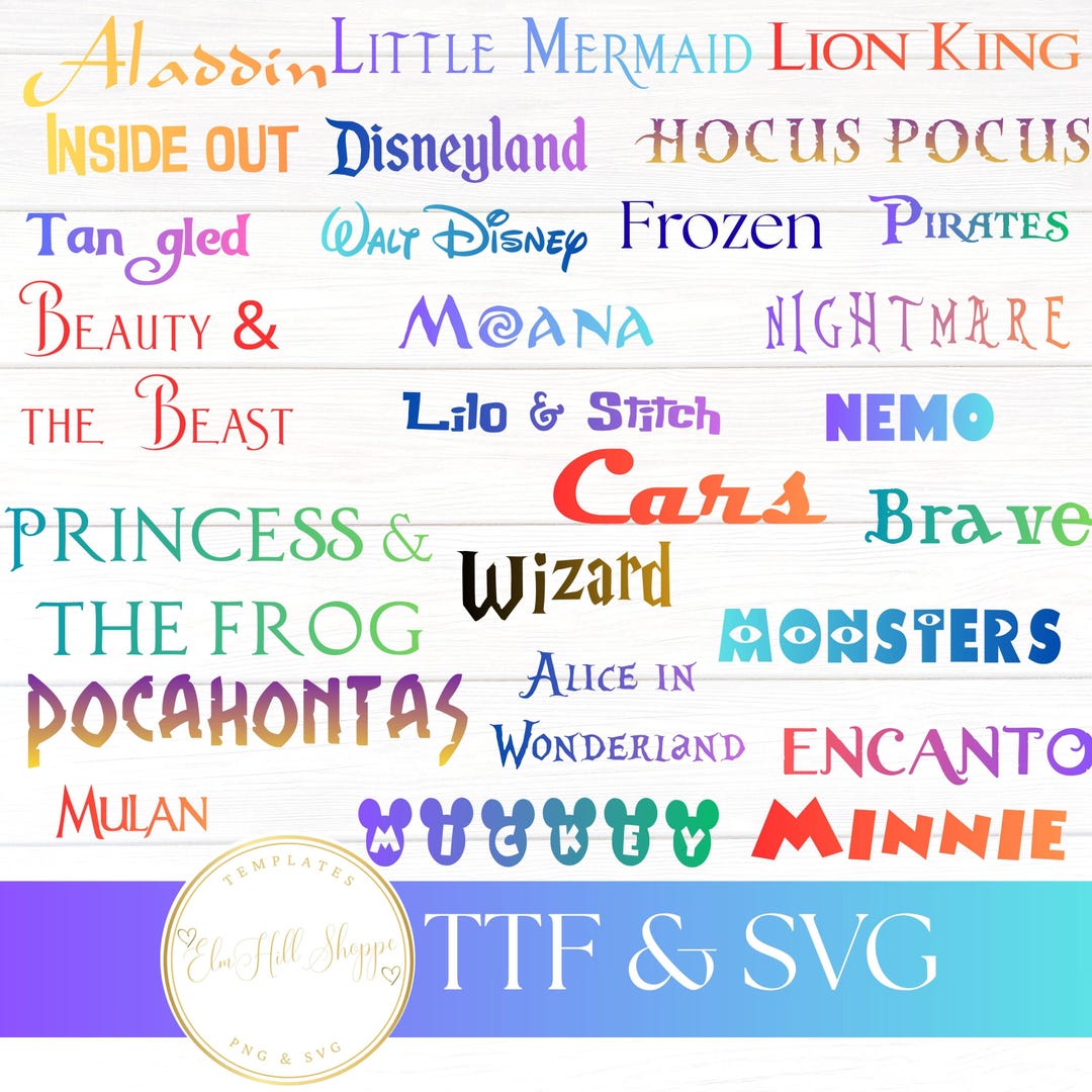 Cartoon Font Bundle SVG TTF Cricut Silhouette Cutting Canva Invitation ...