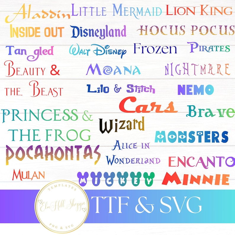Cartoon Font Bundle SVG TTF Cricut Silhouette Cutting Canva Invitation ...