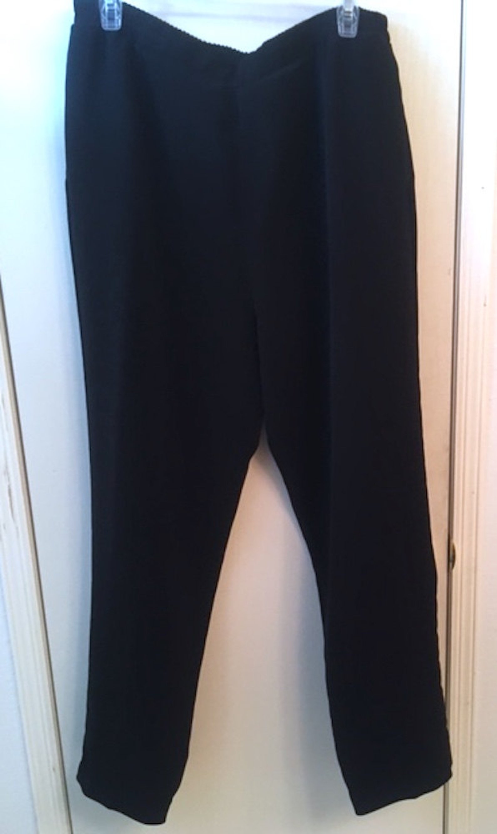 Vintage 1980's Pocketed Black Elastic Waist Pants Ladies | Etsy