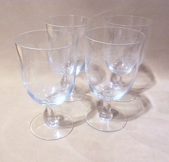 VINTAGE NORITAKE CORDIAL GLASSES ETCHED CRYSTAL GLASSWARE WHEAT PATTERN