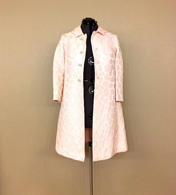 Vintage 1960's Damask Pink Evening Jacket, 1960's