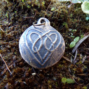 Celtic Heart Love Knot Bronze Pendant