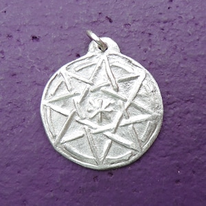 Eight pointed star Sterling Silver Pendant