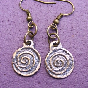 Spiral Design Spiritual Bronze Earrings