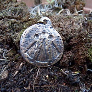 Druid Awen Rock Art Bronze Pendant