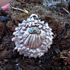 Druid Awen Bronze Pendant, with Cubic Zirconia