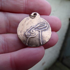 Moon Hare Bronze Pendant