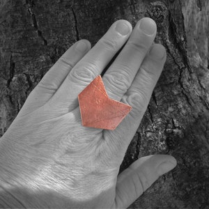 Fox arrow copper ring, hammered copper fox arrow, adjustable 925 Sterling silver ring, copper ring, art déco, art nouveau