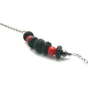 Lava stone hematite bracelet, black lava stone beads, hematite beads,  coloured jade beads, stainless steel finishing, oil diffuser