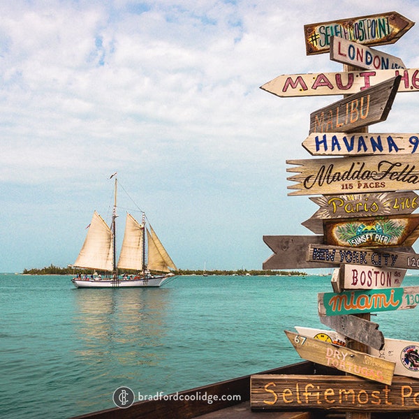 Key West, Florida - Sunset Pier (Impresión en color)