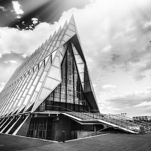 Air Force Academy Chapel - Black & White Print