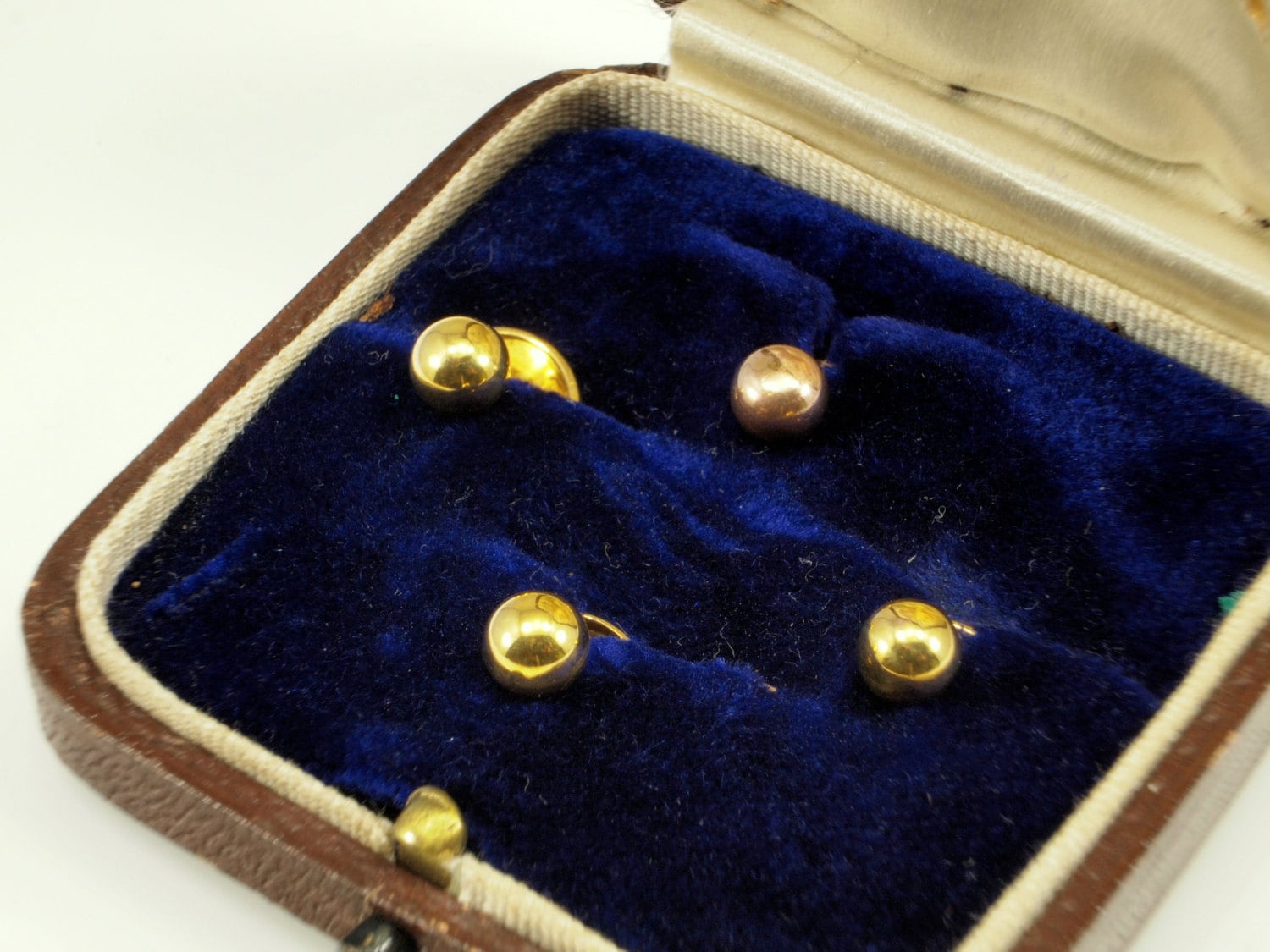 Solid Gold Dress Studs Mens Antique Shirt Studs 9ct Etsy