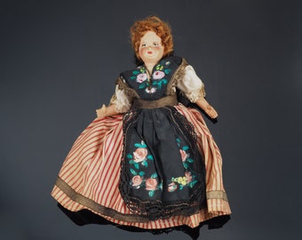 Muñeca petitcollin, muñeca de celuloide, muñeca vintage, muñeca francesa, muñeca de recuerdo, muñeca pequeña de los años 30, muñeca de traje francesa, muñecas coleccionables raras