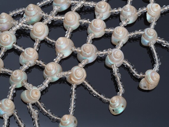 Victorian shell necklace, Trochus Shell bib neckla