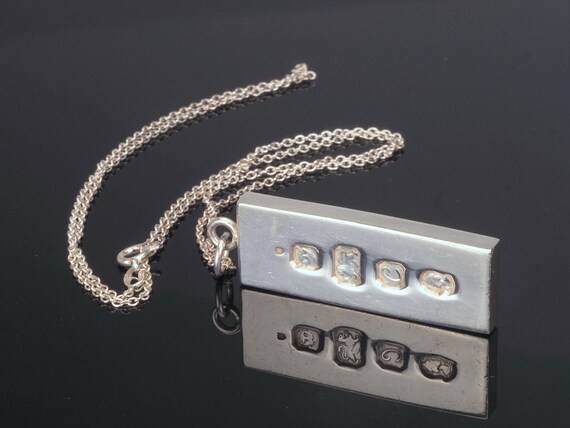 1 Ounce Ingot Bar On Chain Silver Bullion Necklace Date - 1 Oz Silver Bar Pendant