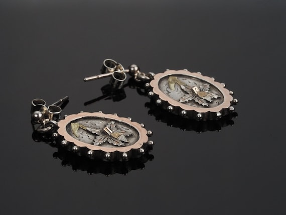 Victorian earrings, antique earrings, rose gold ea