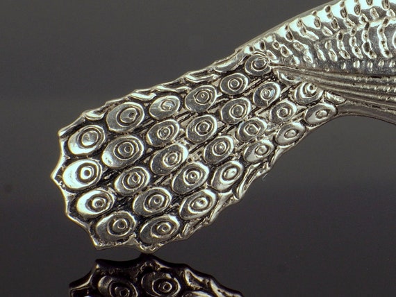 Silver Peacock Bird Novelty Brooch Pin, Animal Je… - image 4