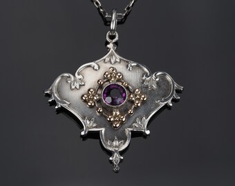 Antique Theodor Fahrner Signed Necklace, Sterling & Hematite