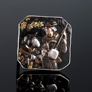 Spilla Meiji Shakudo, decorazione per ragazze Geisha, spilla antica rara immagine 1