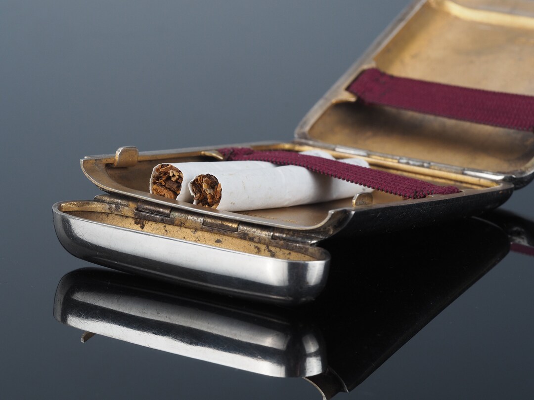 Monogram Rare Flip Top Cigarette Case Flip Lid Silver Antique Etsy UK