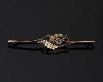 美しいアンティーク ウィットビー ジェット ブローチ ピン