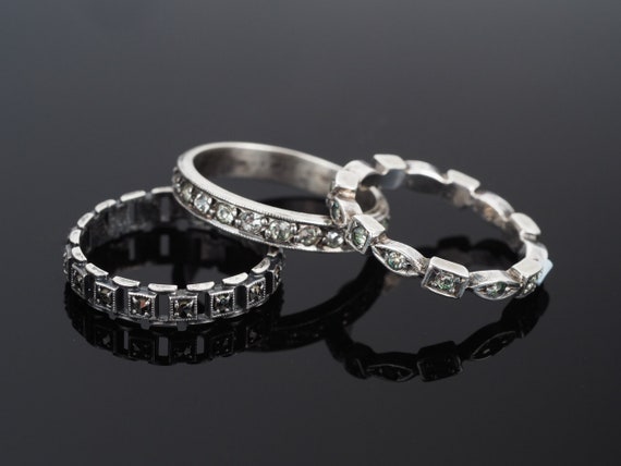 Silver stacking rings, stackable ring, mid finger… - image 2