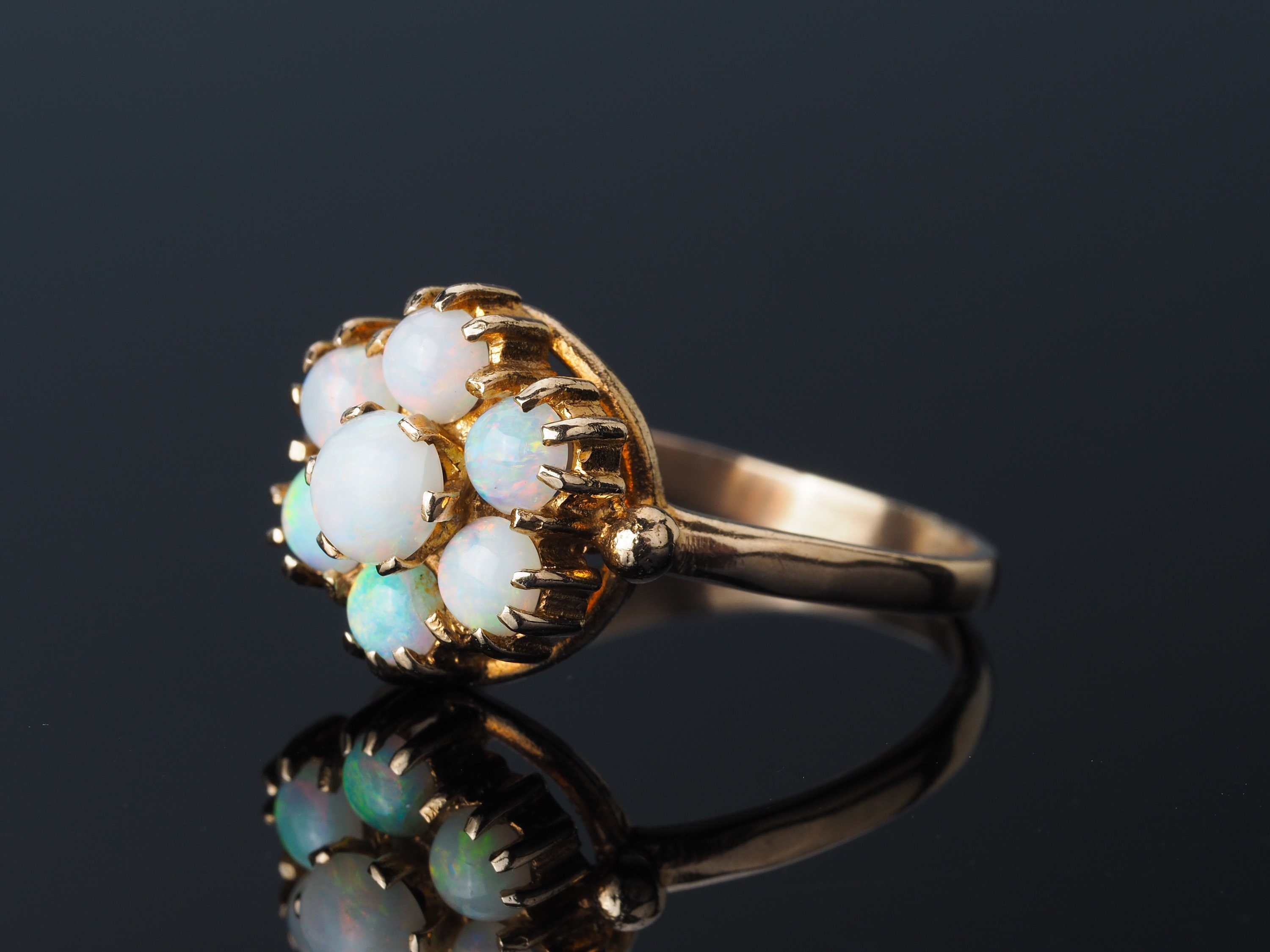 Vintage opal cluster ring store