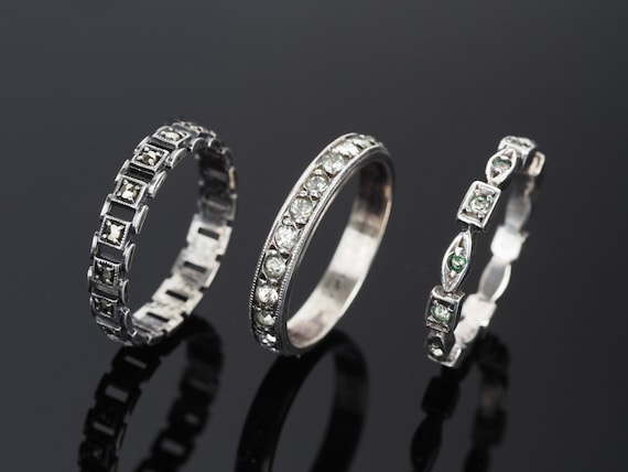 Silver stacking rings, stackable ring, mid finger… - image 1