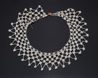 Victorian shell necklace, Trochus Shell bib necklace, Georgian jewellery, iridescent sea shell jewellery, antique handmade Victorian shells