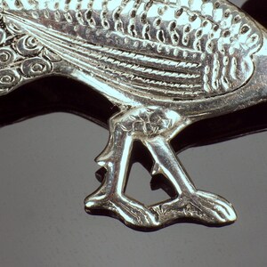 Silver Peacock Bird Novelty Brooch Pin, Animal Jewellery, Silver Bird Brooch, Animal Jewelry, Bird Jewellery Pins, Vintage Novelty Bird Pin image 6