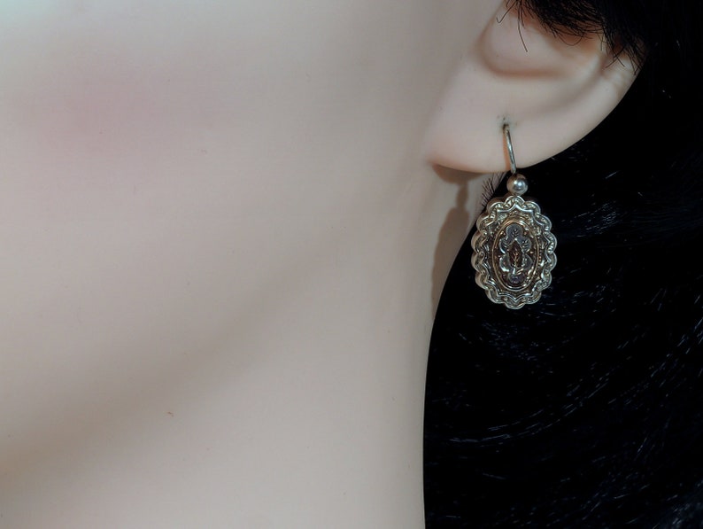 Antique Earrings with Gold Overlay Victorian Aesthetic Movement