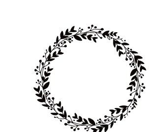 Wreath svg file , leaves clip art ,
