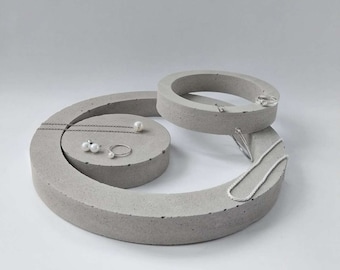 Concrete Aperture Props, frame circle round cylinder styling backdrop, jewellery product display stand, photography prop, risers, flat lay