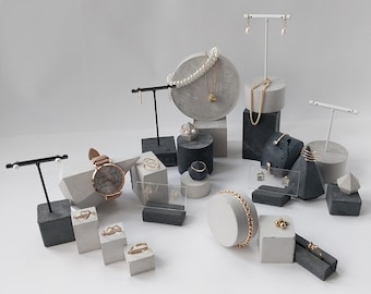 Espositore per gioielli Mix H06, set di 28 alzate, accessori per styling fotografico, sfondo per esposizione di vetrine di gioielli, base per bracciale con orecchini ad anello