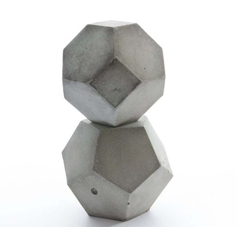 Geometric Concrete Decor Modern Concrete Art Set of Two Etsy