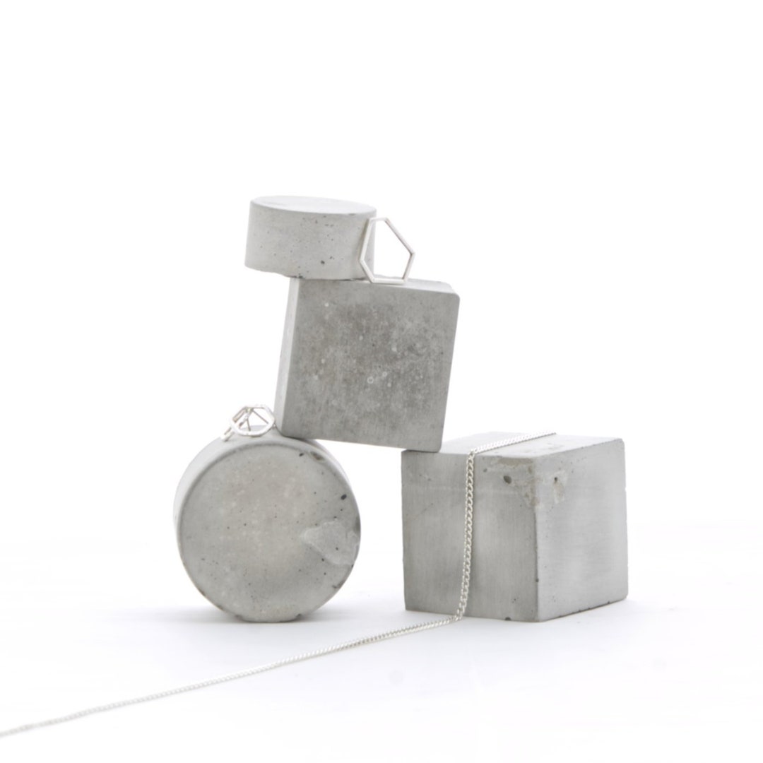 Modular Grey Concrete Photo Prop Set of 4, No54 Geometric Sculpture ...