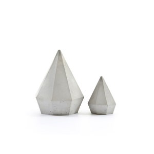 Tall Concrete Diamond Sculpture, Paperweights Jewellery Holder, cement diamond gift, geometric handcrafted diamond beton sculptures image 1