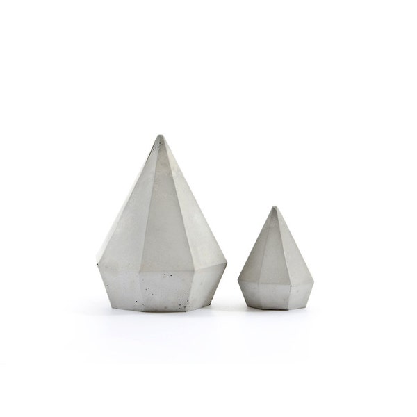 Tall Concrete Diamond Sculpture, Paperweights Jewellery Holder, cement diamond gift, geometric handcrafted diamond beton sculptures