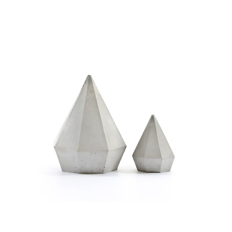 Tall Concrete Diamond Sculpture, Paperweights Jewellery Holder, cement diamond gift, geometric handcrafted diamond beton sculptures image 1